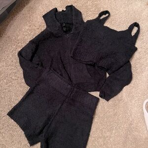 SKIMS cozy set black L/XL